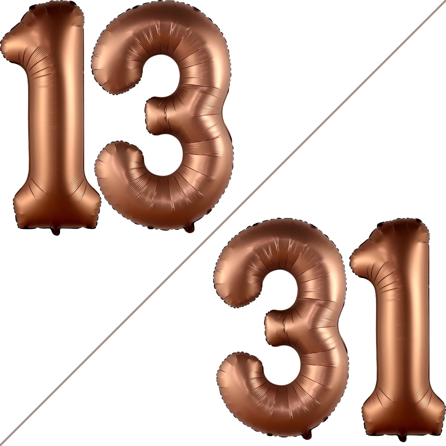 Katchon, Coffee Brown 13 Balloon Numbers - Giant, 40 Inch | Steer Balloons, Number 13 Balloons, 13Th Birthday Decorations For Girls | Safari Number Foil Balloons | 13Th Birthday Decorations For Boys
