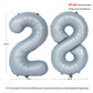 40 In Matte Gray Number Balloons Helium Foil Mylar Balloon Birthday Party Banquet Decoration 28