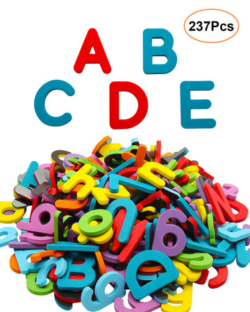 Hellocube Classroom Magnetic Alphabet Letters - Abc 237 Pcs Letters Numbers & Pattern With Side Magnetic Board Foam For Kids Spelling | Learning