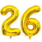 40 Inch Gold 26 Number Balloons Giant Jumbo Huge 26 Or 62 Foil Mylar Helium Number Digital Balloons Gold Birthday Mylar Digital