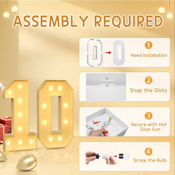 Imprsv 3Ft 10Th Birthday Decorations Numbers: 10Th Birthday Party Anniversary Decorations Large Light Up Numbers 10 For Girls Bo
