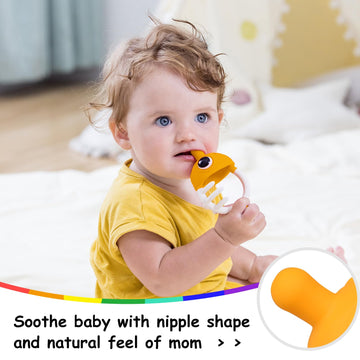 Teething Toys 3 Months Up With Strap To Clip On, Mombella Clown Fish Teether Toy For Babies, Bpa Free, Super Soft Silicone Baby