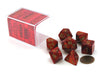 Chessex Dice: Polyhedral 7-Die Scarab Dice Set - Scarlet with Gold CHX-27414