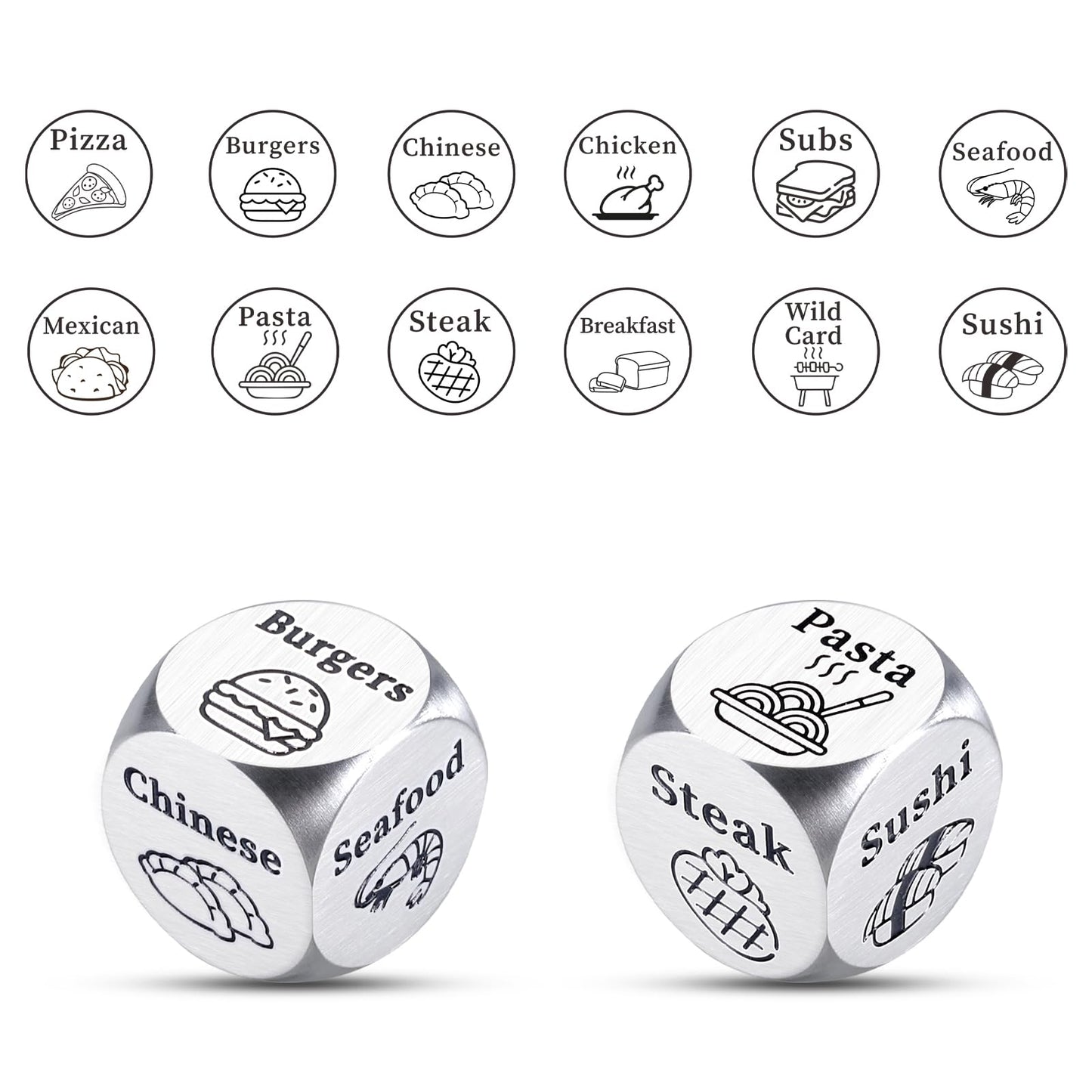 Anniversary Valentines Day Gifts for Him Her 2PCS Food Decider Gifts for Boyfriend Girlfriend Birthday Gifts for Women Men Coupl