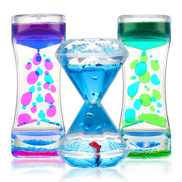 Sensory Toys Liquid Motion Timer Bubbler 3 Set - Best Fidget Toys For Kids Adults For Stress And Anxiety Relief, Calming Tool For Autism Children, Stocking Stuffers Kids Toddlers