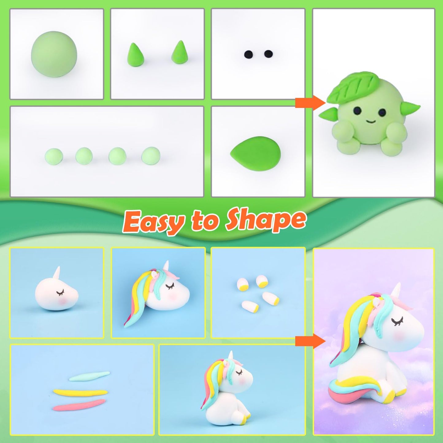 ESSENSON Air Dry Clay 120 Colors, Modeling Clay for Kids, DIY Molding Magic Clay, Gift for Kids