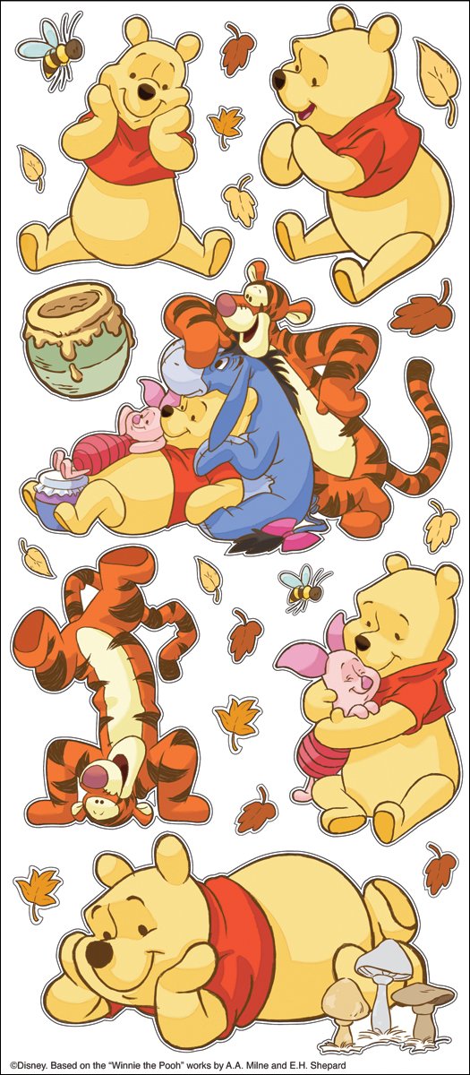 EK Success Disney Large Flat Stickers, Pooh