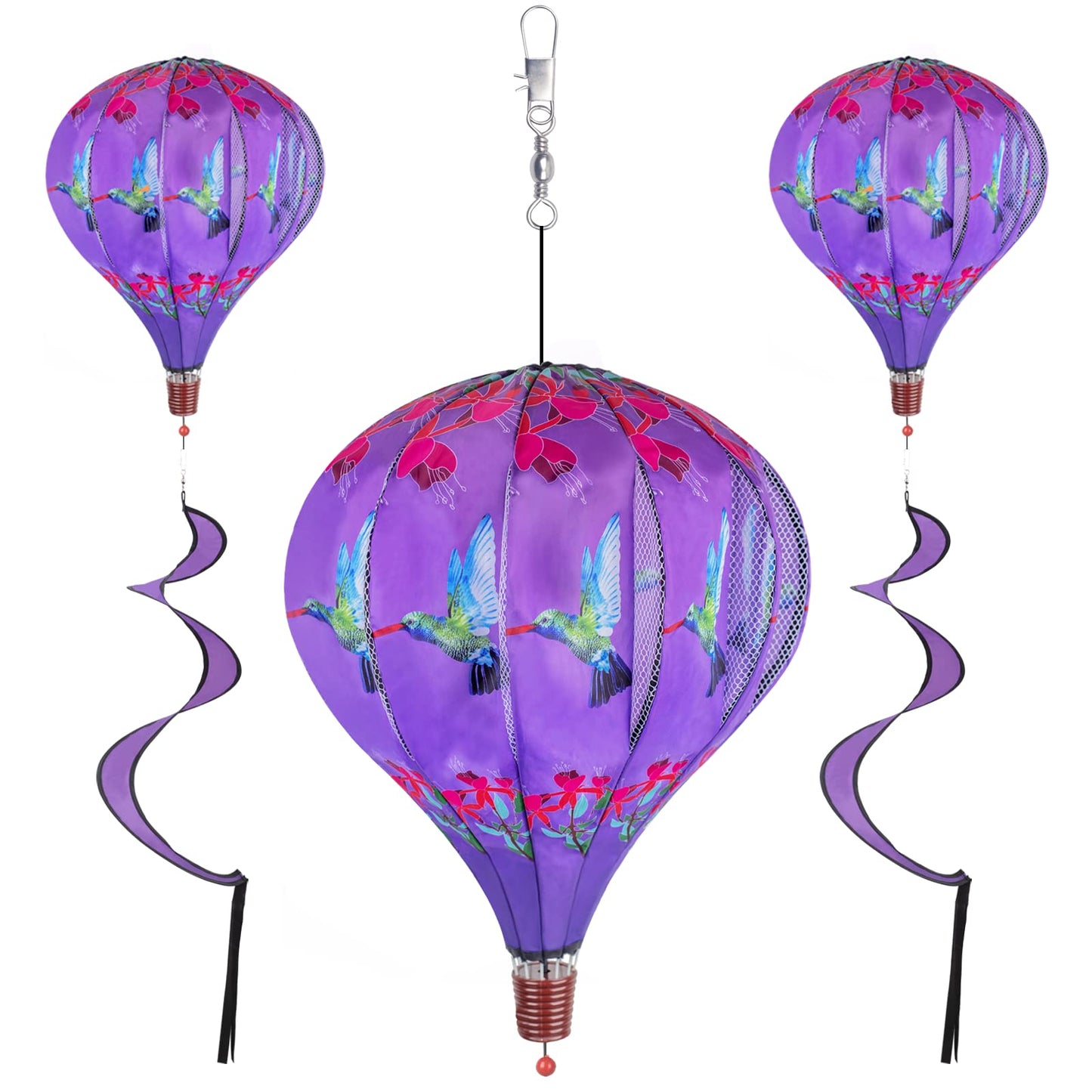 2Pack Hot Air Balloon Wind Spinner Garden Windmills And Spinners Decorations Large Outdoor Hanging Decor Lawn Yard Windsock Orna