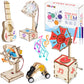 Mindpal 5 In 1 Wood Stem Kits For Kids Age 8-10, Music Engineering Kits, Science Kits For Kids Age 8-12, Wooden 3D Puzzles, Buil