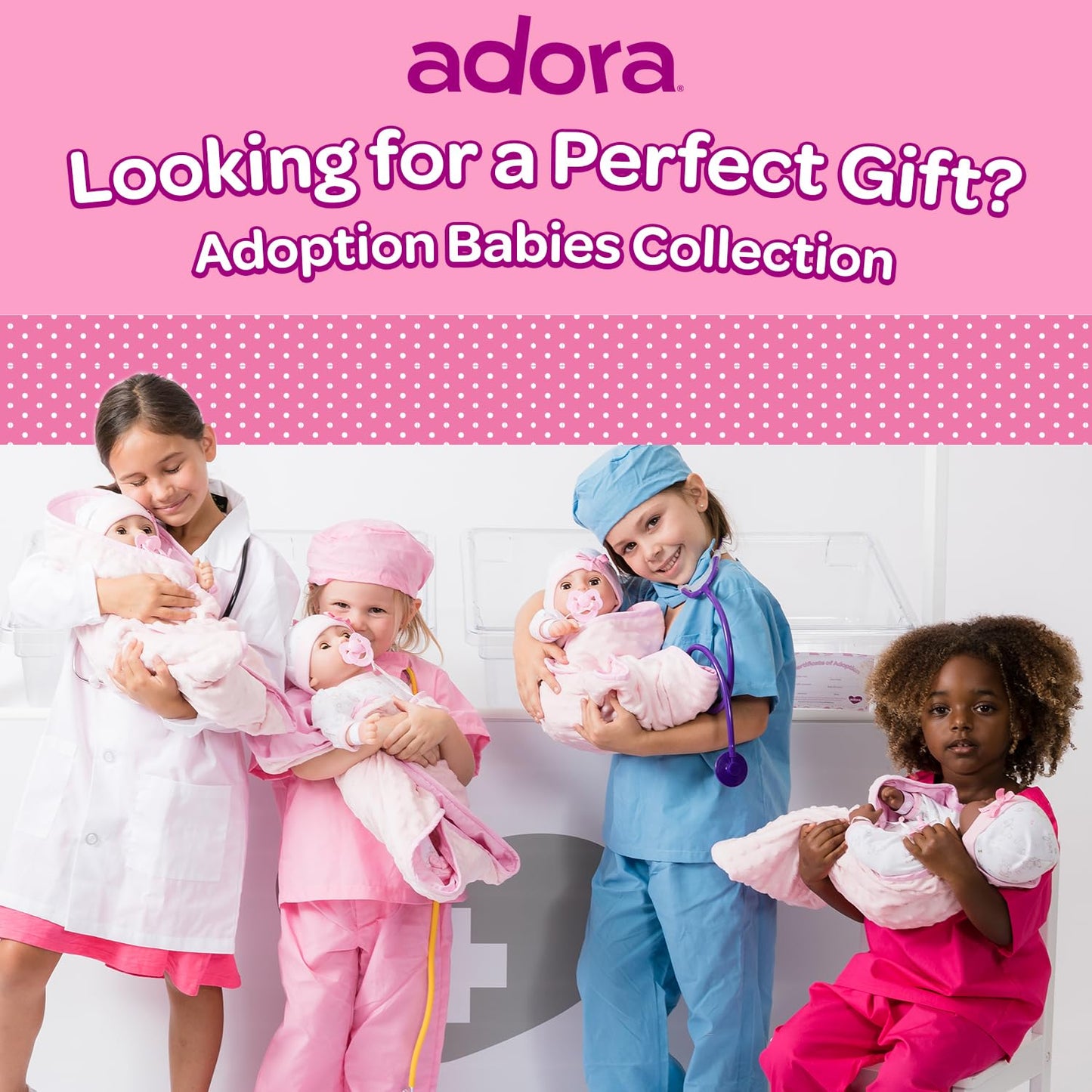 Adora Adoption Babies Collection, 16” Baby Doll With Complete 9-Piece Accessories Includes: Pacifier, Hospital Bracelet, Diaper And More! Birthday Gift For Ages 3+ - Baby Hope