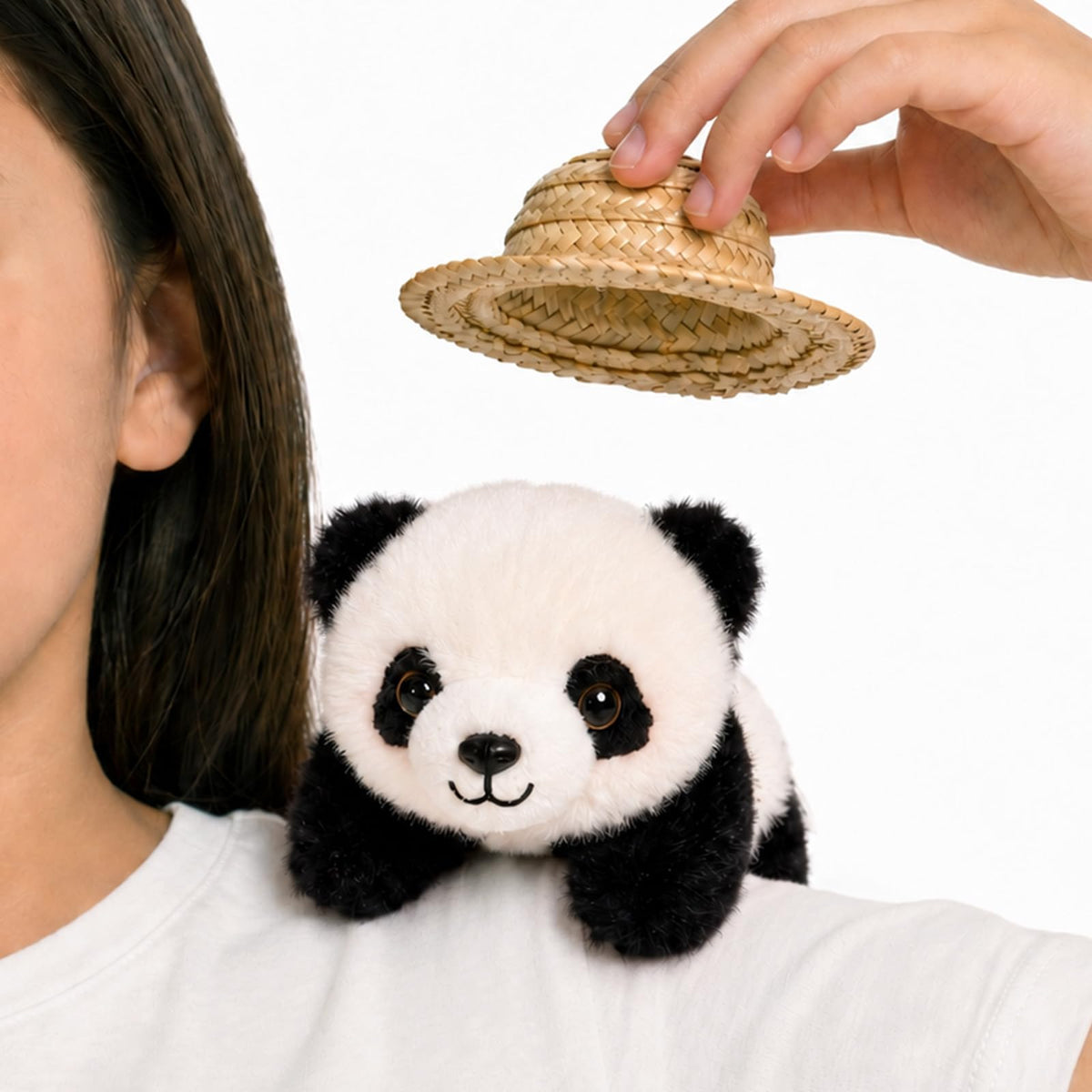 Panda Stuffed Animal Magnetic Shoulder Plush, 7 Inch Cute Stuffies Panda