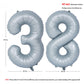 40 In Matte Gray Number Balloons Helium Foil Mylar Balloon Birthday Party Banquet Decoration 38