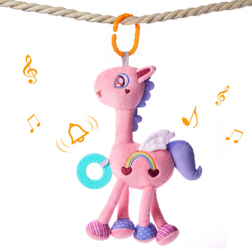 Tumama Baby Plush Hanging Rattle Toys, Crib Car Seat Travel Stroller Playmat Soft Plush Toy With Wind Chimes, Best Birthday Gift For Newborn 0-12 Months