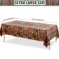 Tiamon 3 Pcs Western Party Tablecloth Western Cowboy Party Table Cover Cowboy Theme Plastic Tablecloth Wild West Wooden House Ba