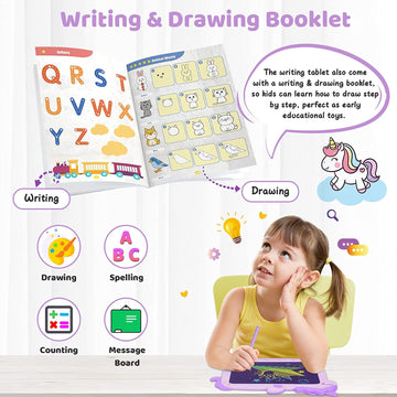 Lcd Writing Tablet For Kids, Unicorn Colorful Screen Doodle Board, Toddler Girl Toys, Educational Toys, Travel Toys, Christmas B