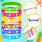 Landical 24 Pcs Hibiscus Birthday Decorations Silicone Bracelets Hawaiian Themed Bracelets Summer Tropical Gift for Tiki Luau Ba