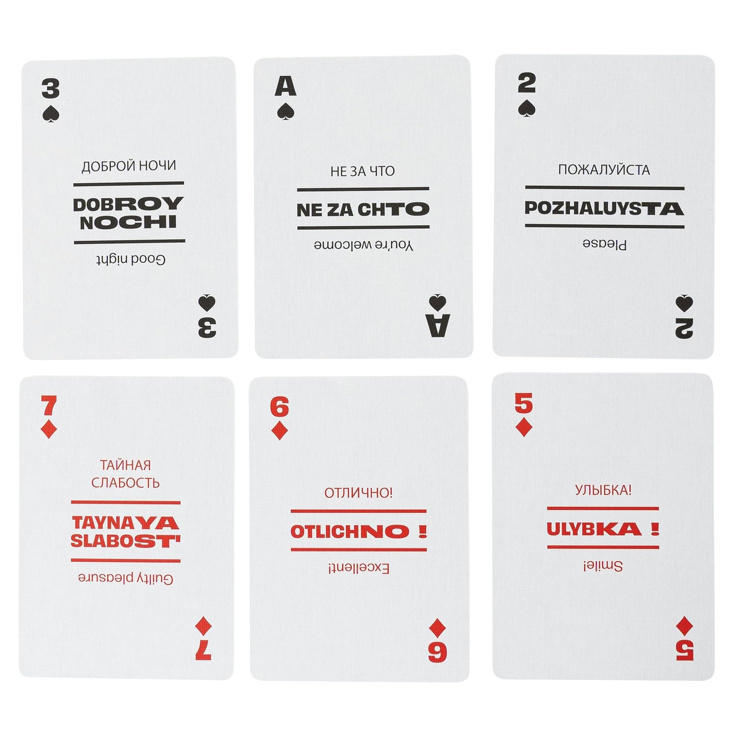 Russian Lingo Playing Cards | Travel Flashcards | Learn Russian Vocabulary In A Fun & Easy Way | 52 Essential Translations