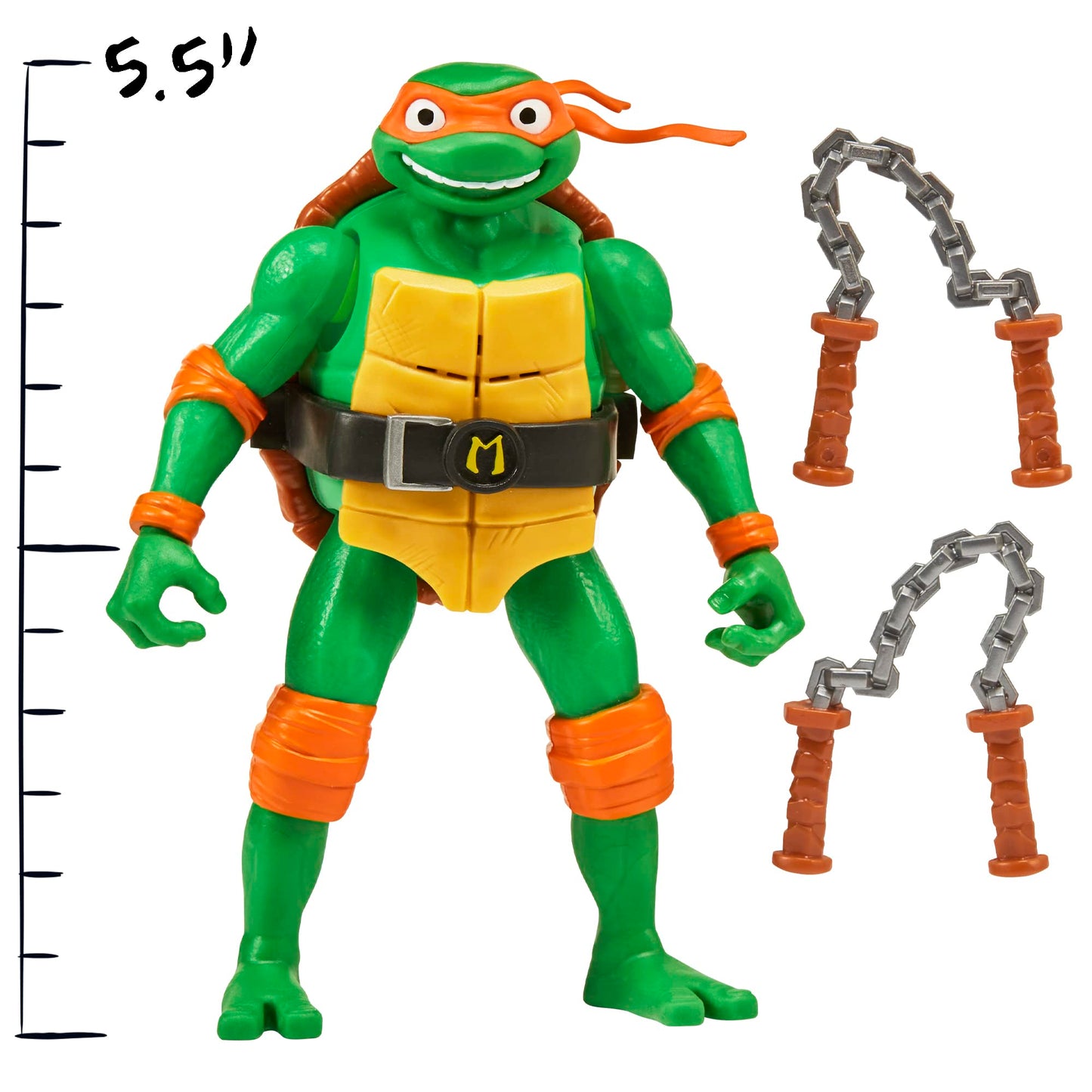 Teenage Mutant Ninja Turtles: Mutant Mayhem 5.5” Michelangelo Deluxe Ninja Shouts Figure By Playmates Toys