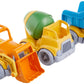 Green Toys Construction Vehicle Includes Scooper, Dumper, Mixer, 1 Character- 3 Pack - 4C