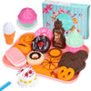 Pretend Dessert Food Toys Sets ,Play Food Set for Kids ,Cutting Toys Ice Cream and Cake,Plastic Cupcake, Baking Cookies,Pretend