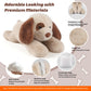Bobbie & Laxi 24" Weighted Dog Stuffed Animal, Brown Cotton Plush Toy, Adjustable Sitting & Laying, Model BL-D
