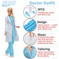 11.5-Inch Themed Doll Clothes & Accessories - Educational Role Play Gift Set for Girls with 5 Outfits(Doctor, Flight Attendant,