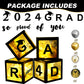 Aoke Graduation Party Decorations 2024 Graduation Balloon Boxes, 4Pcs Graduate Balloon Boxes With Gold Balloon Light Strings Bla