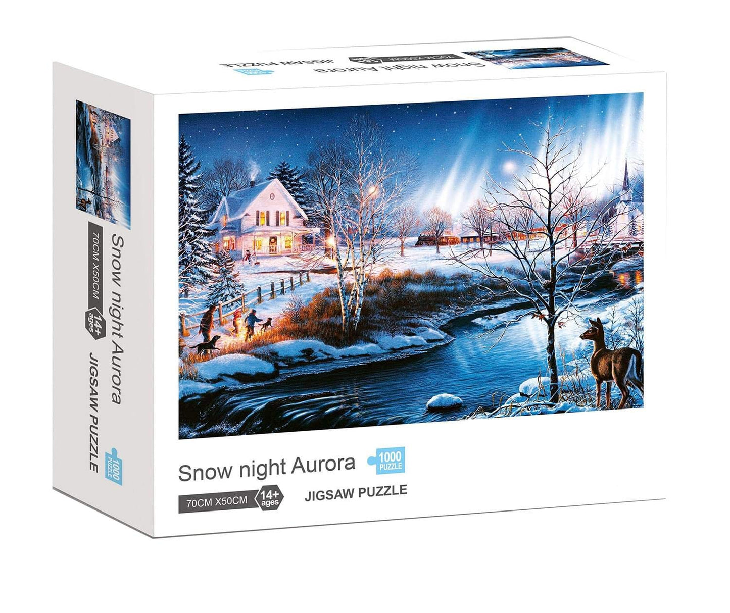 Toynk Snow Night Aurora Jigsaw Puzzle - 1000 Pieces, Multi-color, Paper, Model SA046666, One Size