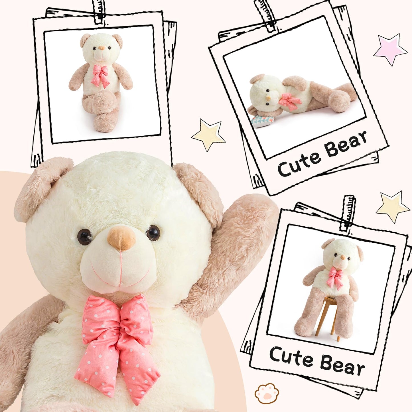Zgxiong Giant Teddy Bear Stuffed Animals For Girls 4 Feet Big Teddy Bear Plushies Giant Stuffed Animal Large Teddy Bears Plush T