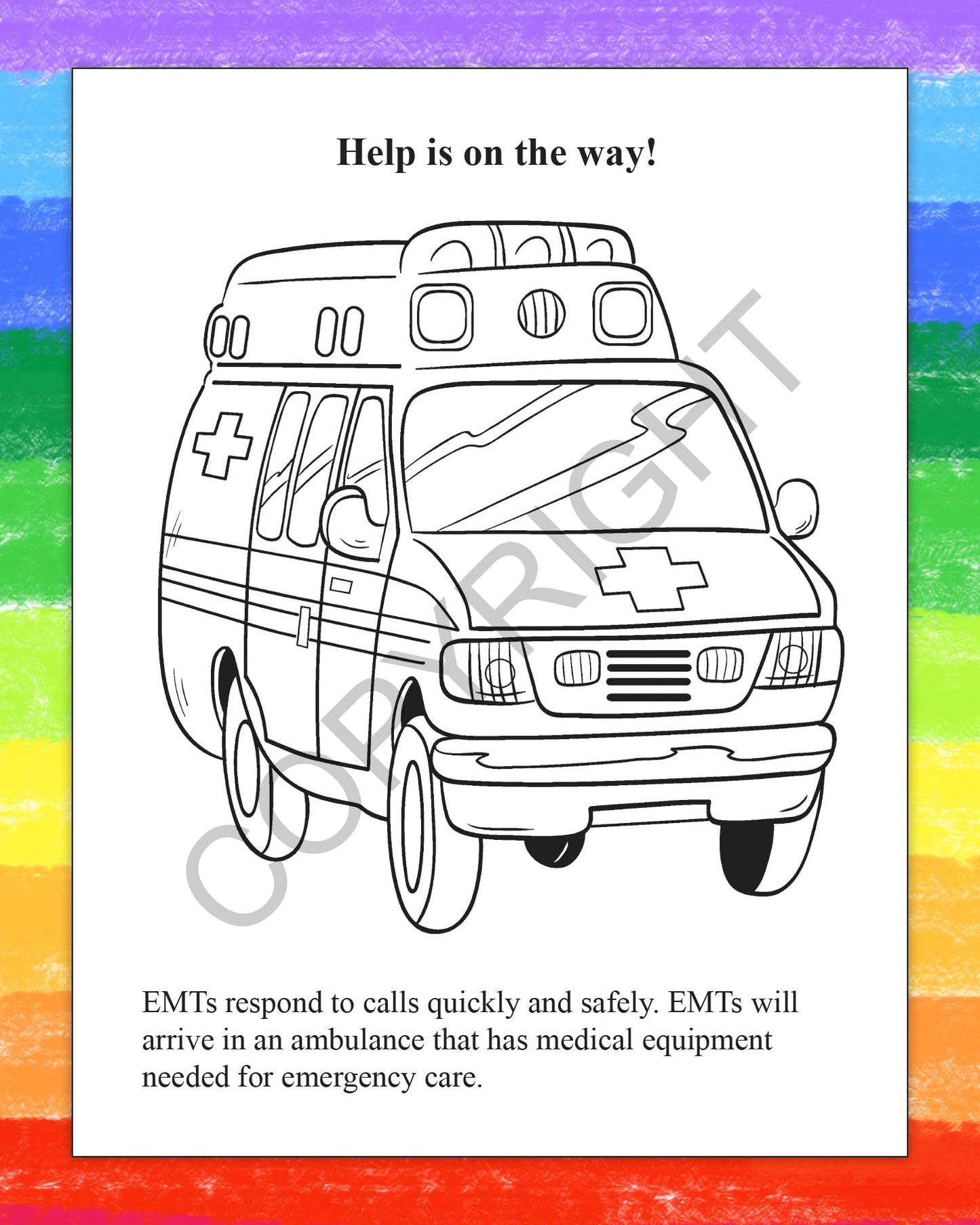 ZOCO - Emergency EMS Workers Save Lives - Coloring & Activity Books (25 Bulk Pack, Without Crayons) - Paramedics, Ambulance, 911