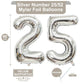 LHOAVWE 40 Inch Silver 25 Foil Mylar Number Balloons - Jumbo 25th Birthday Party Decorations