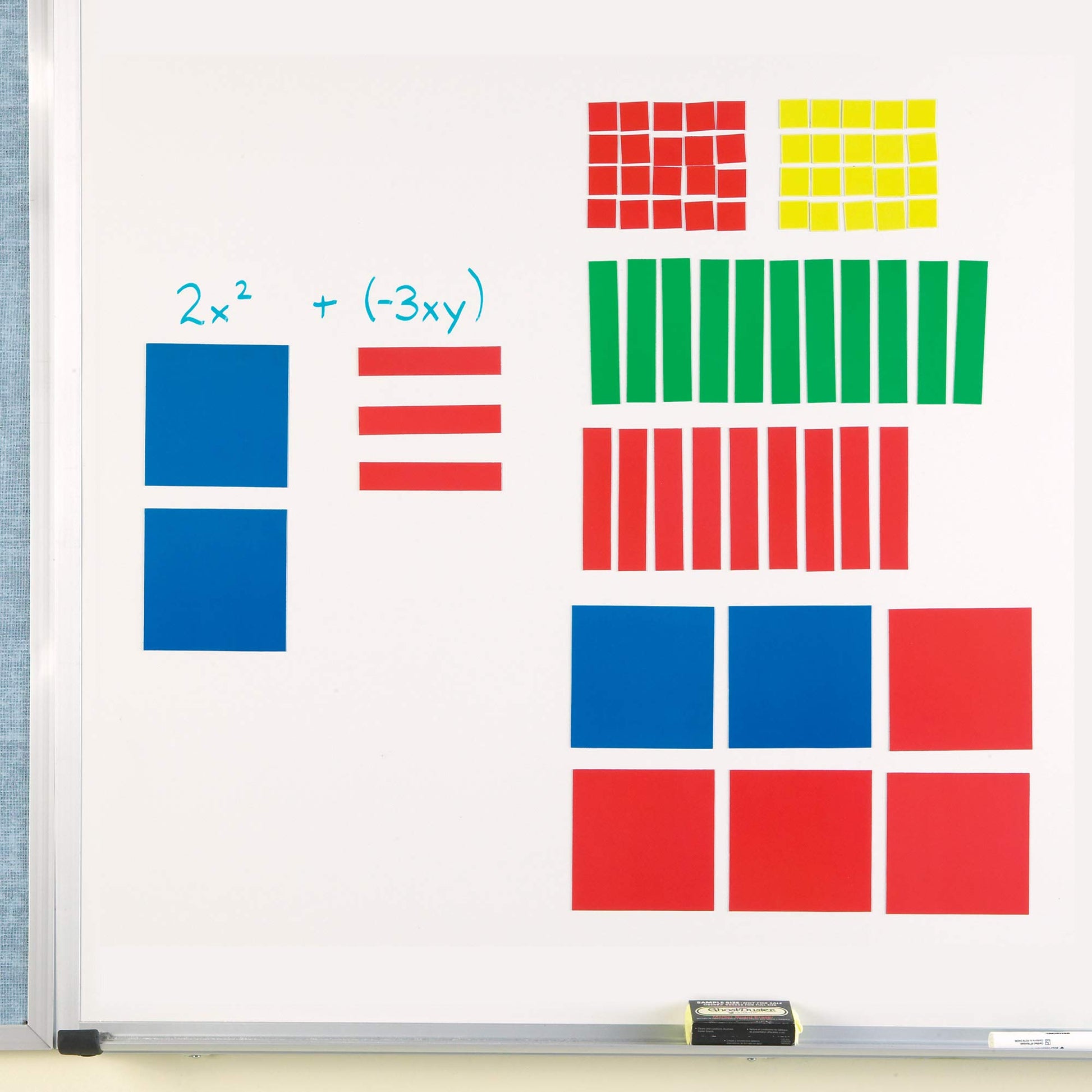 Math Problem With Magnets Learning Resources Magnetic Algebra Tiles, Algebraic Math Skills ...