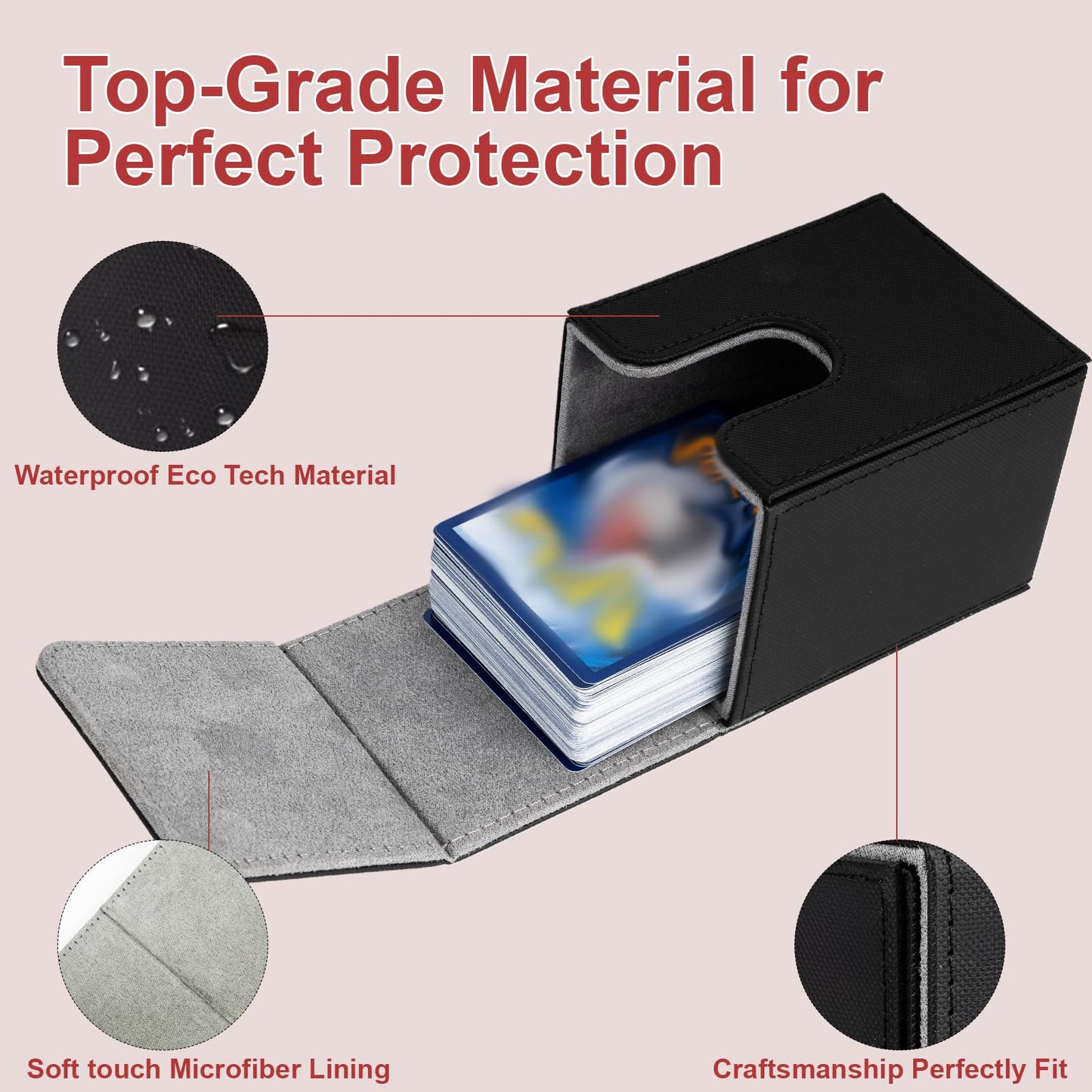 Collectible Trading Card Cases, Card Deck Box Storage Box Case Magnetic Deck Box Card Holder ,Can Hold Around 100 Cards