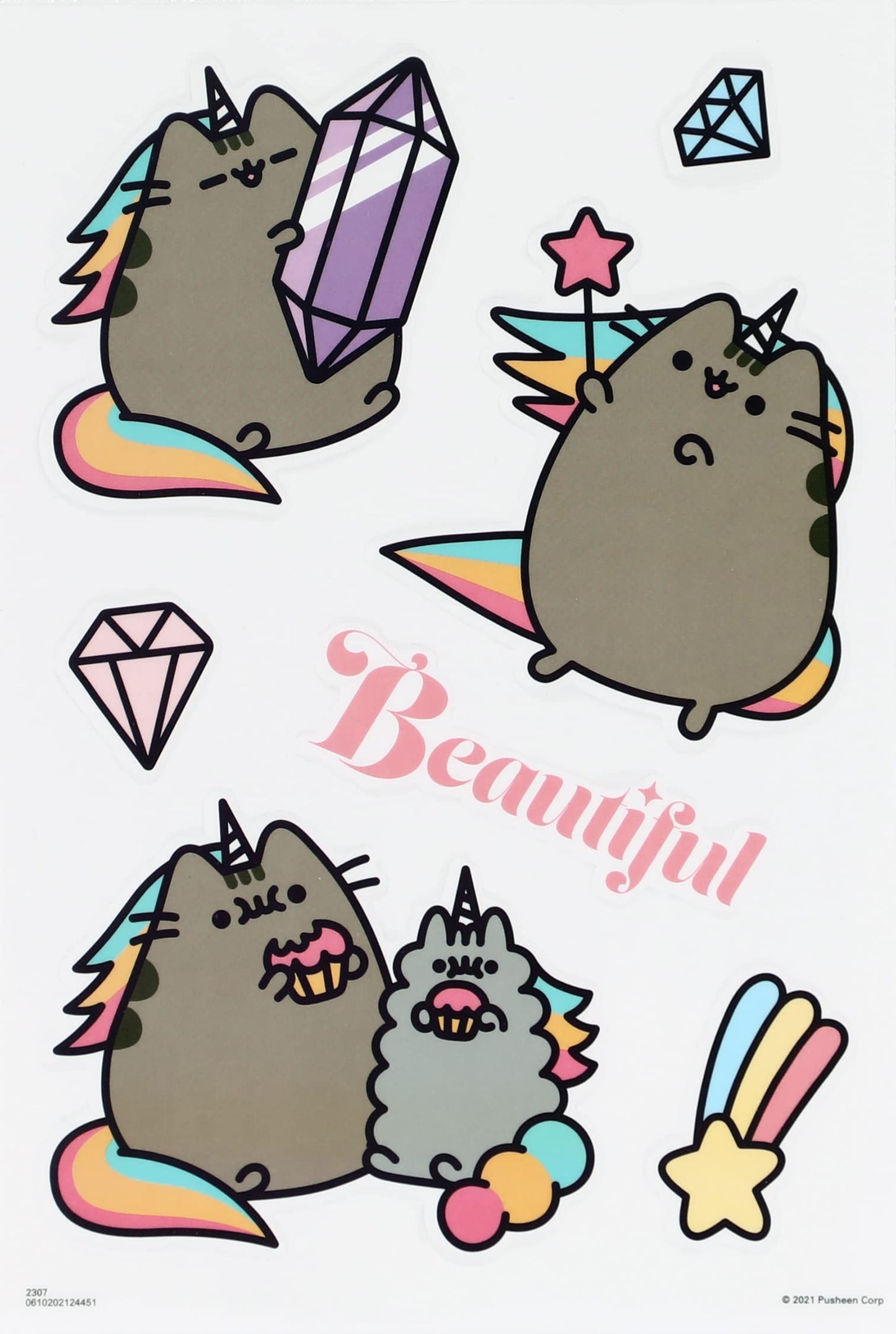 Trends International Pusheen Device Decals, 24-Pack, Vinyl, Multicolor, Model DC2017