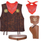 Cowgirl Costume For Girls 6Pcs Set Kids Dress Up Birthday Halloween Party Cosplay 11-12 Years