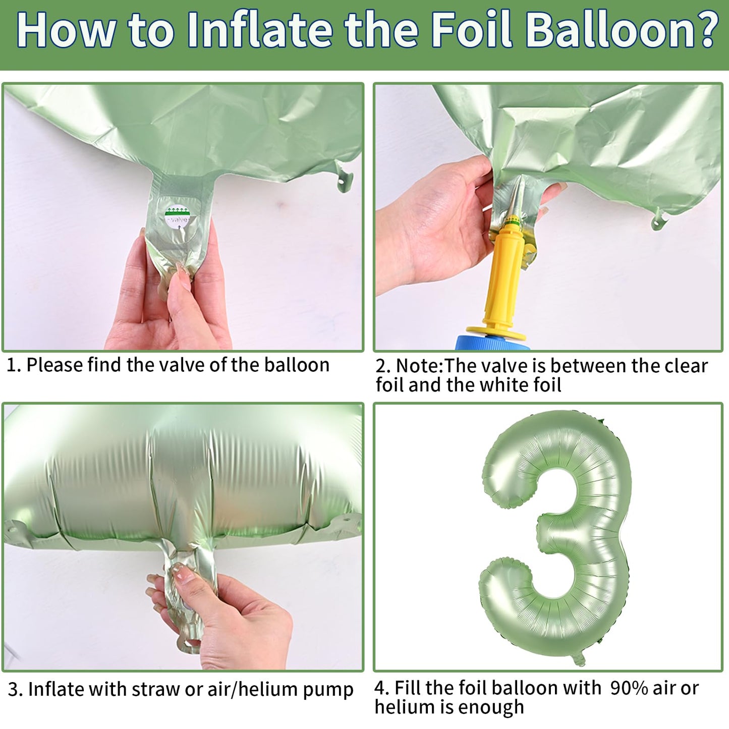 Biapian 40 Inch Sage Green Number 13 Balloons, Large Foil Number 1 & 3 Balloons With 18'' Cream Brown Heart Balloons For 13Th Ye