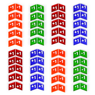 40Pcs Colorful Mtg Life Counter Tokens, Magic Plus 1 Counters Token Creature Stats Or Loyalty Counters For Mtg Ccg Card Gaming A