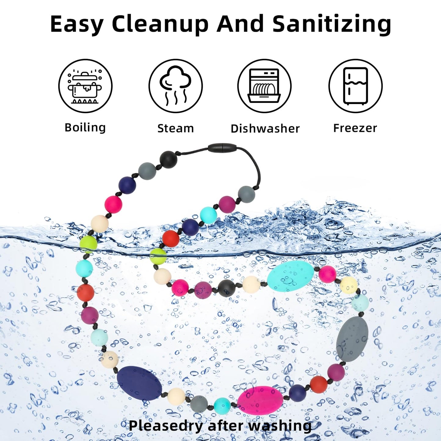 Chew Necklaces For Sensory Kids 2 Pack, Baby Silicone Teething Necklace, Nursing Necklace Breastfeeding Teether Toys, Bpa Free,
