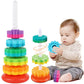Guruve Baby Stacking Spinner Ring Toy For Toddlers 13 Years | Montessori Sensory Learning Toy | Colorful Spinning Ring Stacker 