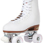 Chicago Skates Women's and Girl's enhanced Leather Lined Rink Roller Skate - Classic White Quad Skates