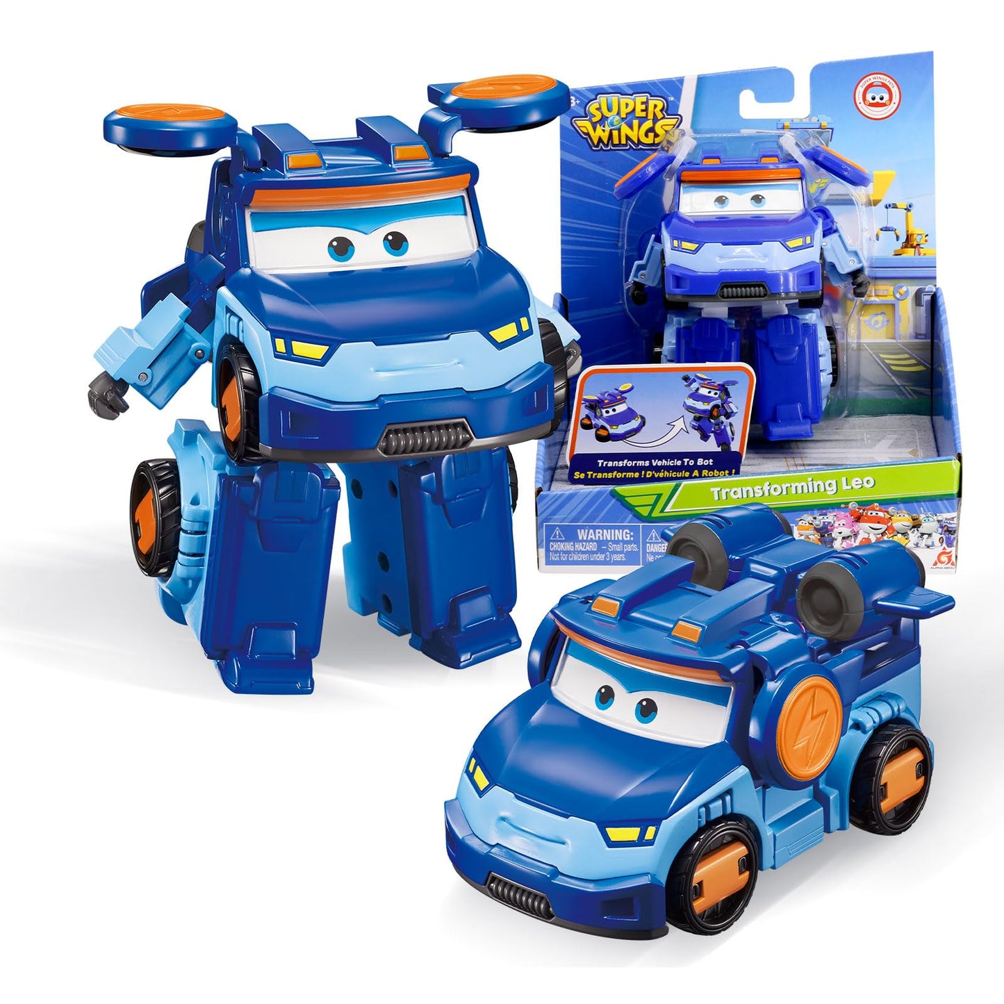 Super Wings Transformer Toys 5'' Action Figure Supercharged Tobot Leo, 3 In 1 Rescue Bots Transforming Airplane Car Robot Toys,