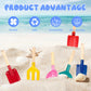 Meidayai Beach Toys, 6 Pcs Kids Gardening Set, 8'' Kid Metal Sand Toys Sandbox Toys With Sturdy Wooden Handle, Children Beach Sa