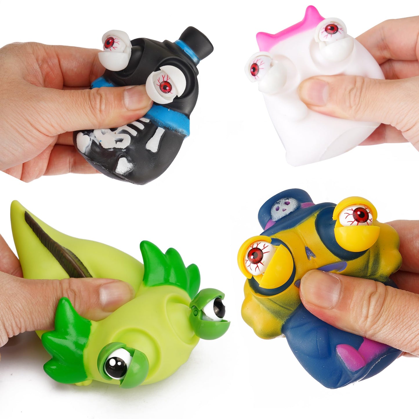 Zaleny 4 Pcs Squeeze Toys Eye Popping Toy Stress Relief Tool Toys for Kids mature-themed Hand Fidget Toys Halloween Party Favors