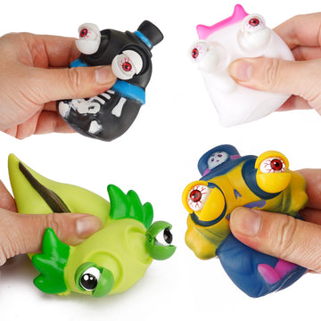 Zaleny 4 Pcs Squeeze Toys Eye Popping Toy Stress Relief Tool Toys for Kids mature-themed Hand Fidget Toys Halloween Party Favors
