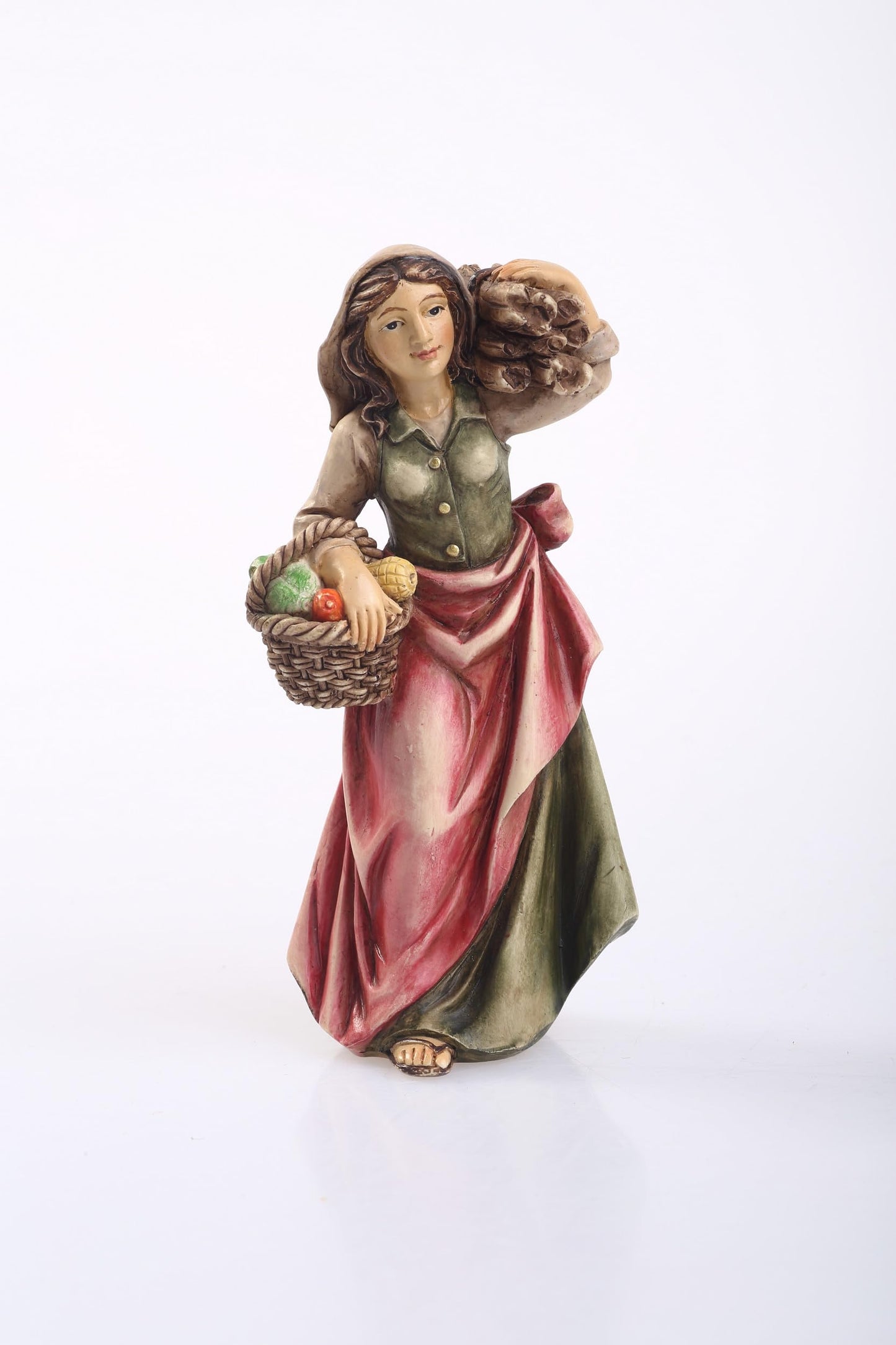 Faithful Treasure 15-Piece Complete 4' Christmas Nativity Set | Tabletop Nativity Figurines | Nativity Scene With Figures Of Baby Jesus, Angel, Holy Family, Wise Men, Peasants, And Animals