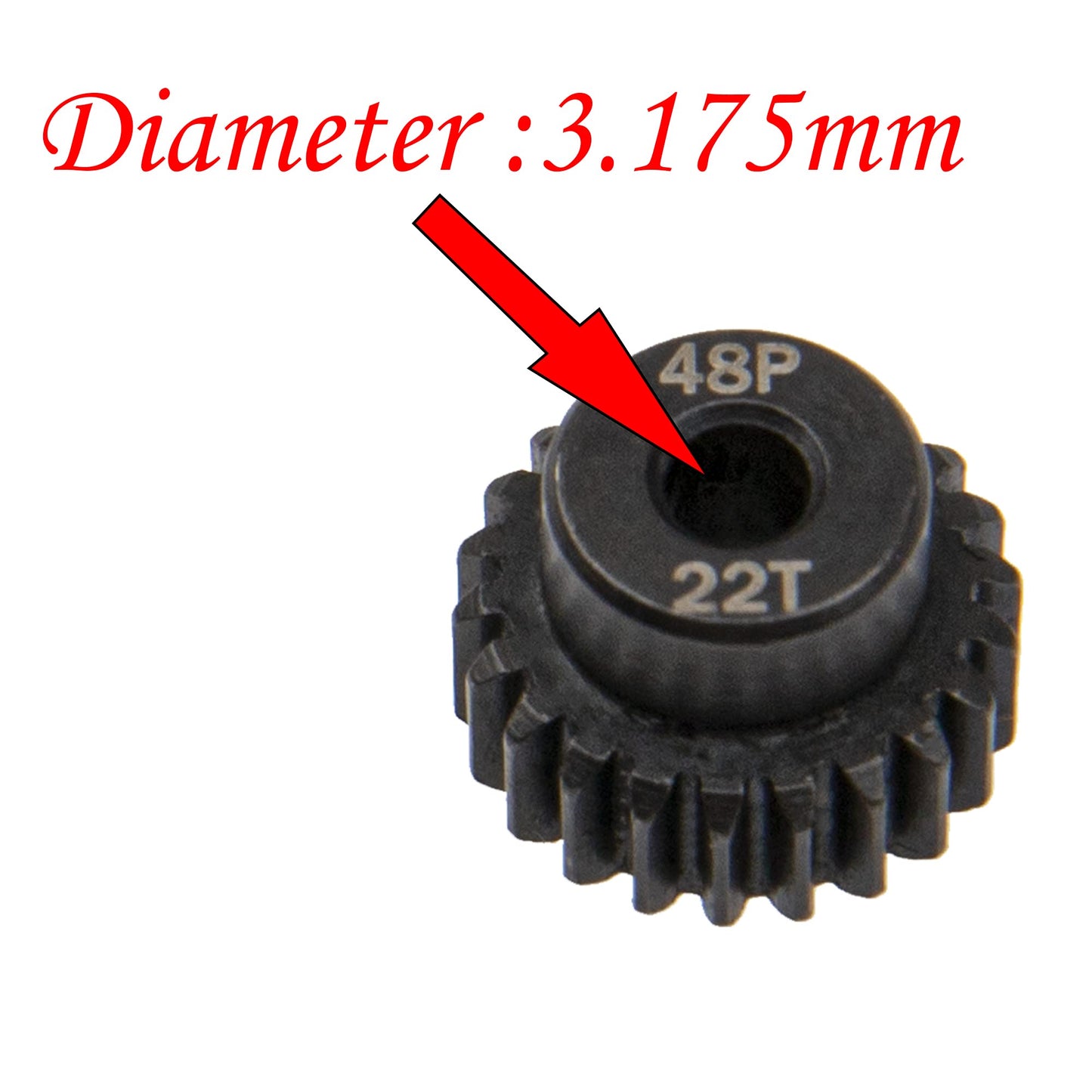 5Pack Sharegoo Steel 48P 3.175Mm Pinion Gear Sets 18T 19T 20T 21T 22T Fit 3.175Mm (1/8-Inch) Shaft Compatible With Arrma Hpi Kyo