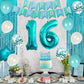 16Th Birthday Decorations For Girl Teal - Sweet 16Th Birthday Party Supplies Happy Birthday Banner Sweet 16Th Sash Cake Topper T
