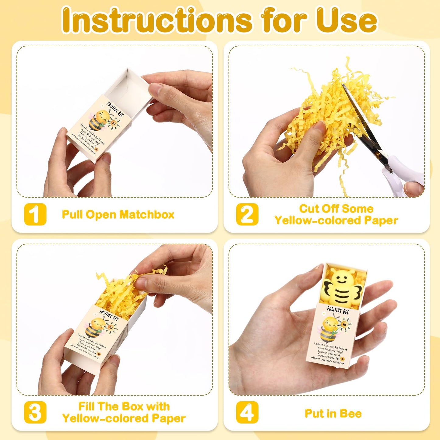 Wettarn Bee Gifts Stress Balls - 24 Sets with Inspirational Gift Boxes, 1.57 x 1.42 inches, Perfect for Office Stress Relief
