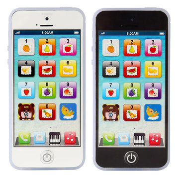 Cooplay 1X Child Phone Toy Toddler Rechargeable Smart Phone Play Music Song Educational Recharge Type-C Mobile for Baby Kids Chi