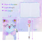 Pjdrllc Cat Diary With Lock, Gift For 6 7 8 Year Old Girl, Secret Diary Journal Notebook With Coin Purse, Multicolored Pen, Post-It Note, Stickers, Practical Gift For Birthday (A Happy Cat)